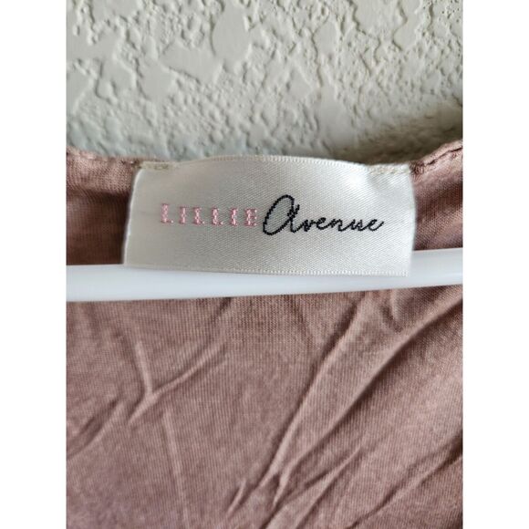 Lillie Avenue Womens Sz M Maxi Shirt Dress Long Sleeve Brown Rainbow Chevron - Picture 2 of 3